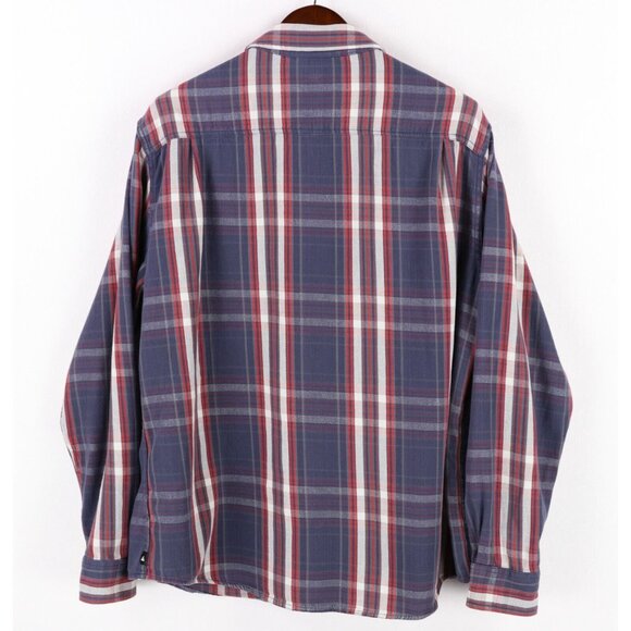 American Giant Button Front Shirt Mens XL Blue Red Plaid Long Sleeve Work USA - Picture 3 of 7